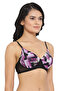 Padded Non-Wired Full Coverage Printed T-Shirt Bra in Black - Powernet - 2