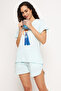 Scorpio Print Top & Shorts Set in Sky Blue - 100% Cotton - 2