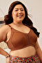 Non-Padded Non-Wired Spacer Cup Full Figure Bra in Brown - Cotton - 4