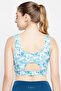 Medium Impact Padded Marble Print Sports Bra in Sky Blue - 5