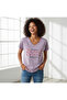 Women's Plus Size V-Neck Premium Printed Cotton T-Shirt - 5