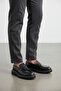Men's Black Thick Sole Comfortable Casual Leather Shoes