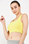 Medium Impact Padded Racerback Sports Bra in Yellow - 3