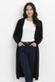Women's Black Long Slim Seasonal Knitwear Cardigan - 2