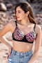 Padded Non-Wired Full Cup Animal Print T-shirt Bra in Neon Pink
