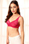 Non-Padded Non-Wired Full Coverage Bra in Hot Pink - Lace - 2