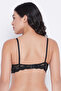 Padded Non-Wired Full Cup Heart Print T-shirt Bra in Black - 5