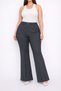 Hayal 302-02-26 Large Size High Waist Gathering Spanish Leg Women's Trousers