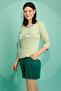 Graphic & Text Print Top in Mint Green and Chic Basic Shorts in Teal Green - 100% Cotton - 3