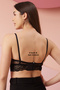 Padded Underwired Full Coverage Multiway Longline Bralette in Black - Lace - 5
