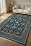Non-Slip Base Navy Blue Carpet - Luxury Multicolor Geometric Persian Pattern 2293 - 6
