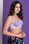 Padded Non-Wired Full Cup Multiway Bra in Lilac - Lace - 4