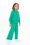 Girl's 2-Piece Set Hooded Zippered Sweatshirt & Elastic Waist Wide Leg Pocketed Sweatpants a - 2