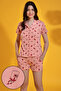 Print Me Pretty Button Me Up Shirt & Shorts Set in Salmon Pink - 100% Cotton