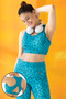 Medium Impact Padded Animal Print Active Sports Bra in Sky Blue