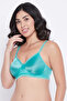 Padded Non-Wired Full Cup T-shirt Bra in Turquoise Blue - 3