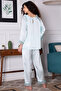 Chic Basic Top & Pyjama Set in Baby Blue - Satin - 4