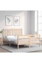 Bed frame with headboard, 140x200 cm, solid wood