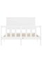 Bed frame with headboard, 140x190 cm, white, solid wood - 6