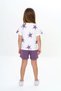 Girl's 2-Piece Set Printed Crew Neck T-Shirt & Pocket Shorts with Elastic Waist - 3