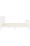6FT Super King Bed Frame with Headboard, White, Solid Wood - 7