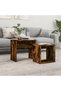 Stackable coffee tables, 2 pcs, smoked oak, engineered wood
