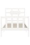 Bed frame with headboard 3FT, single, white, solid wood - 6