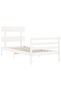 Bed frame with headboard, white, 90x200 cm, solid wood - 5