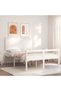 Bed frame with headboard, white, 120x200 cm, solid wood