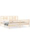 Bed frame with headboard 200x200 cm, solid pine wood - 2