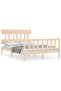 Bed frame with headboard, 140x200 cm, solid wood - 2