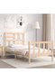 Bed frame with headboard, 90x200 cm, solid wood