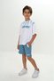 Boys' 2-Piece Set: Printed Crew Neck T-Shirt & Elastic Waist Pocket Shorts