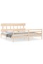 Bed frame with headboard 200x200 cm, solid pine wood - 2