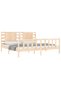 Bed frame with headboard 200x200 cm, solid pine wood - 3