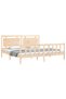 Bed frame with headboard 200x200 cm, solid pine wood - 4