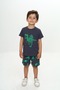 Boys' 2-Piece Set: Printed Crew Neck T-Shirt & Elastic Waist Shorts