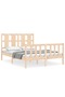 Bed frame with headboard, 140x190 cm, solid wood - 2