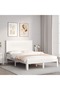 Bed frame with headboard, white, 120x200 cm, solid wood