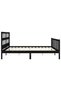 Bed frame with headboard 200x200 cm, black, solid wood - 7