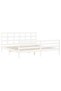 Bed frame with headboard 200x200 cm, white, solid wood - 5