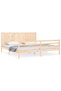 Bed frame with headboard 200x200 cm, solid pine wood - 2