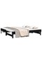 Extendable day bed, black, 2x(90x190) cm, solid pine wood - 3