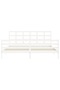 Bed frame with headboard 200x200 cm, white, solid wood - 6