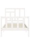 Bed frame with headboard, white, 90x200 cm, solid wood - 6