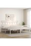 Bed frame with headboard 200x200 cm, white, solid wood - 3