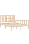 Bed frame with headboard, 140x190 cm, solid wood - 5