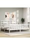 Bed frame with headboard 200x200 cm, white, solid wood