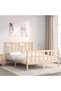 4FT Bed Frame with Headboard, Small Double, Solid Wood