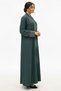 Rhinestone Decorated Muslim Abaya Hijab Modern Elegant Green Abaya Premium Modest Fashion For Women - 4